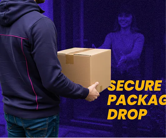 Secure package drop at customer doorstep